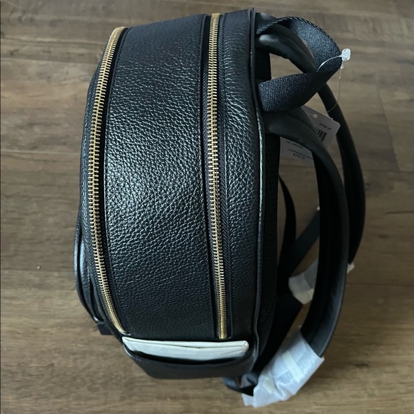COACH-NWT Black Leather Medium Size Backpack - Picture 14 of 16